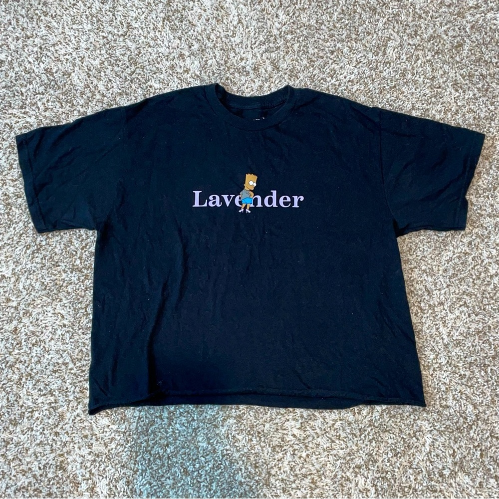 LAVENDER Beautiful Boy Bart Simpson Black Cropped T-Shirt